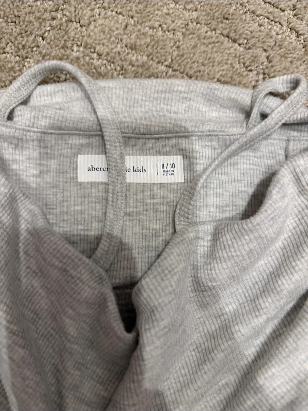 abercrombie kids Heather Gray Off-Shoulder Ribbed Top
